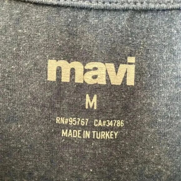 Mavi Navy V-Neck Cotton Blend Short Sleeves Basic Women’s T-Shirt SZ M # 1513 - Picture 7 of 12